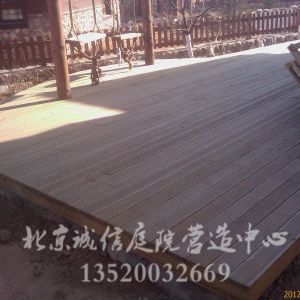 密云防腐木地板户外庭院绿化设计